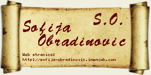 Sofija Obradinović vizit kartica